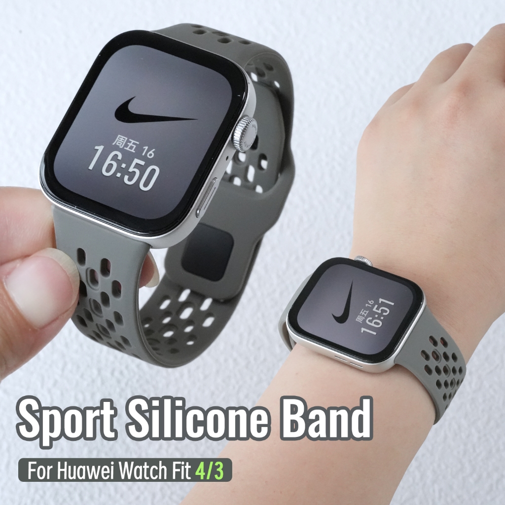 กีฬา Multi-Holes Liquid ซิลิโคนสําหรับนาฬิกา Huawei Fit 5 Pro Watchband Breathable กันน้ําซิลิโคนนุ่มสําหรับ Huawei Fit 5 4 3 สายรัดข้อมือเปลี่ยนอุปกรณ์เสริม