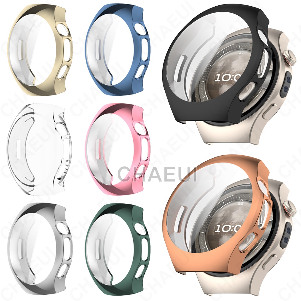 ซิลิโคนป้องกันหน้าจอกรณีปกเชลล์อุปกรณ์เสริมสําหรับ Huawei Watch 5 46mm 42mm