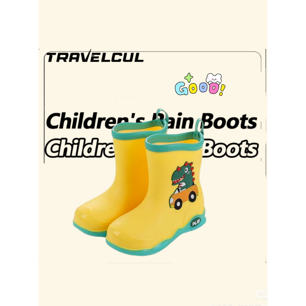 【สต็อกไทยพร้อมส่ง】 TRAVELCUL รองเท้ากันฝนสำหรับเด็ก, รองเท้ากันฝนสำหรับเด็กอายุ 2-11 ปี