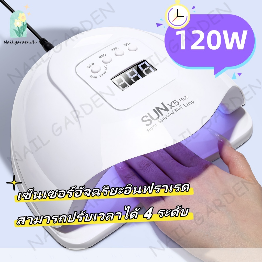 Nail.garden เครื่องอบเล็บเจล 120W เครื่องอบเล็บ UV/Led ของแท้ Sunuv X5plus อุปกรณ์ทำเล็บ เครื่องอบ แห้งไว10วินาที คุณภาพสูง