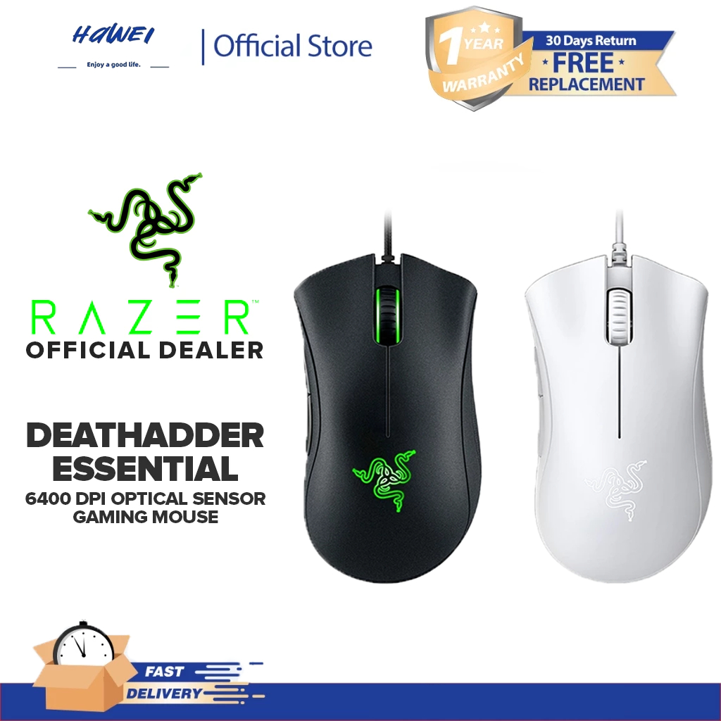 Hawei Razer DeathAdder Essential เมาส์สําหรับเล่นเกมแบบมีสาย Razer DeathAdder Essential เมาส์สําหรับ