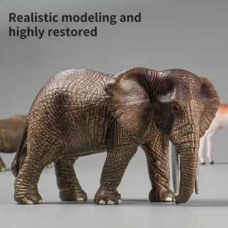 Montessori ของเล่นสัตว์ป่ารุ่น Lion Elephant Antelope Cheetah Action Figure Zoo Figurines น่ารัก Miniature การศึกษาเด็กของขวัญ