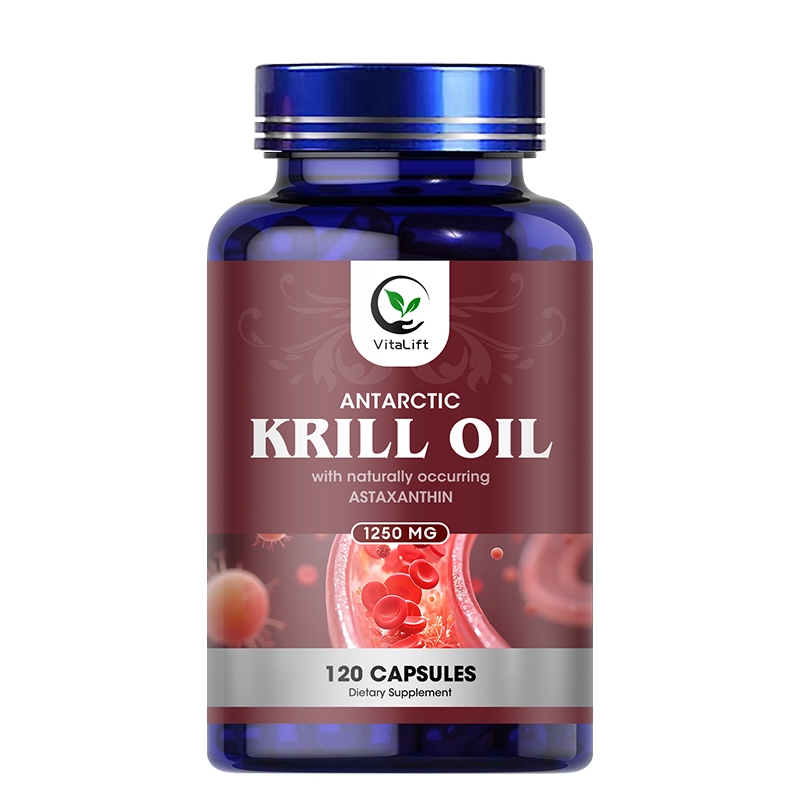 VItaLift Antarctic Krill Oil อาหารเสริม Omega 3 1250 mg - DHA EPA Omega-3 & Astaxanthin Concentration for Joint Health Omega 3 Krill Oil Capsules