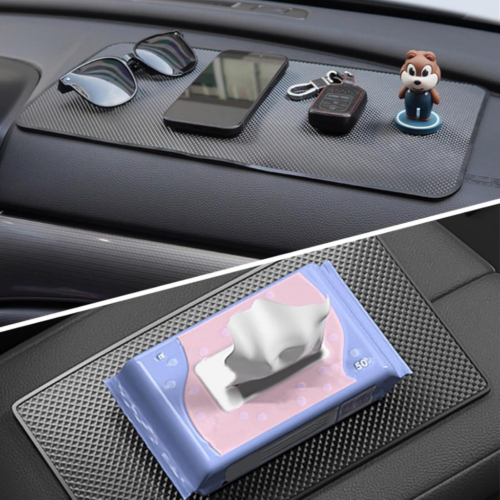 แดชบอร์ดรถแผ่นกันลื่น,10.6 “5.6 “Universal Car Dash Sticky Rubber Mat,มัลติฟังก์ชั่นลื่นกาวPad Auto Dash Gripping Matสําหรับโทรศัพท์มือถือ,คีย์,เหรียญ,แว่นกันแดด