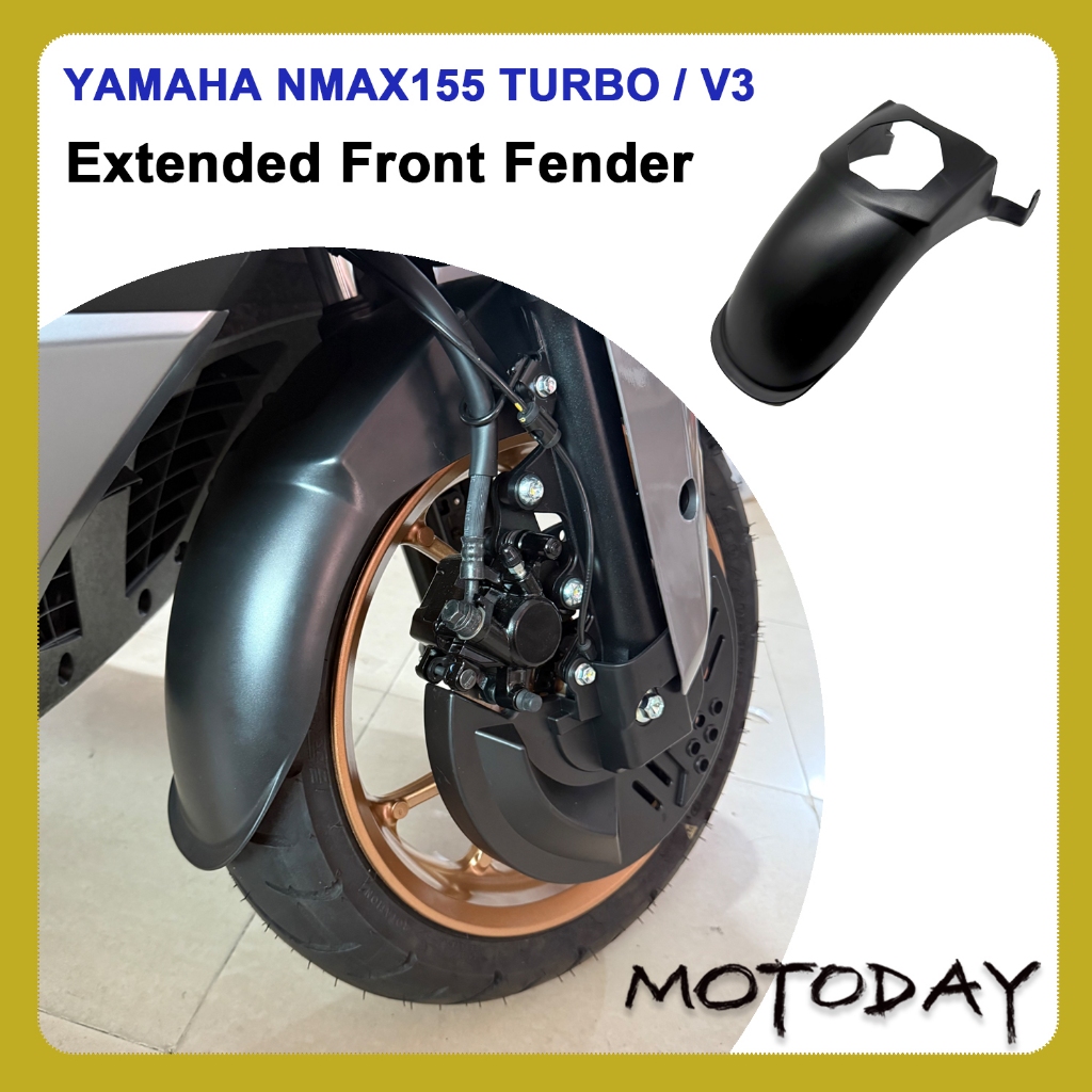 สําหรับ YAMAHA NMAX155 TURBO/v3 Neo 2021-2025 Extended Front Fender ไม่มีการปรับเปลี่ยน Fit, Universal TechMAX และทุกรุ่น nmax v3 2025
