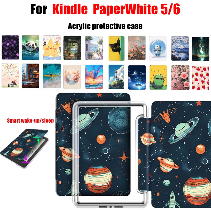 สําหรับ Kindle PaperWhite 5 6 อะคริลิค M2L3EK/M2L4EK 6.8 แฟชั่นสีรูปแบบ SA569P SA568B 7.0 eBook กรณี