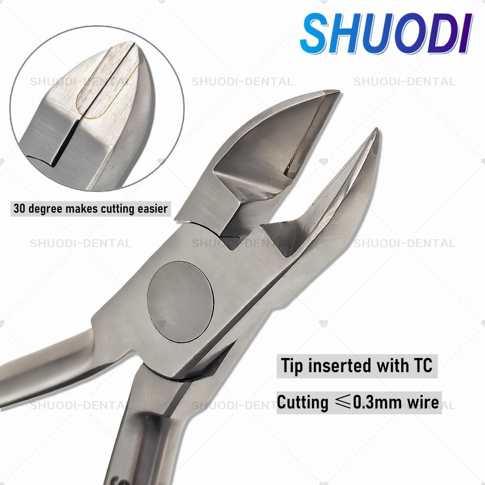 Dental Ligature Pin Light Wire Cutter Pliers 30 dree d angled