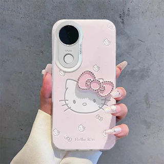เคส Vivo V60 V50 V40 V50 Lite V30 Y200 Y19S V29 V29E 5G เคส Vivo V40 V30 Pro เคสน่ารักแมวการ์ตูนสุนัขกันกระแทกพร้อมแผ่นรองหลังซิลิโคนนุ่มขอบโทรศัพท์สําหรับนักเรียนหญิง