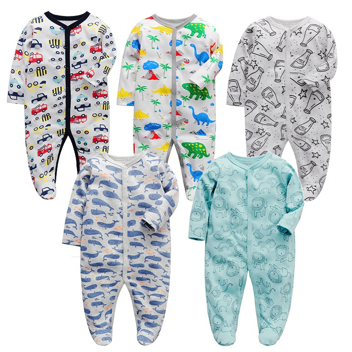 ชุดนอนจั๊มสูทรอมเปอร์ ผ้าฝ้าย สําหรับเด็กทารกแรกเกิด เด็กวัยหัดเดิน