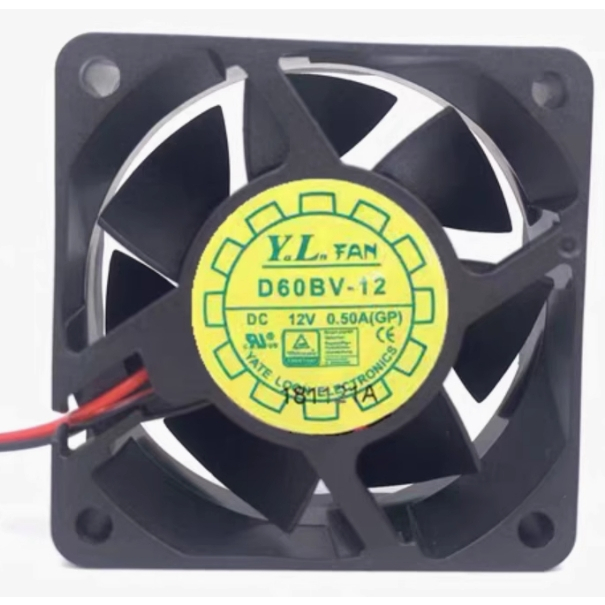 Yuelun D60BV-12 6025 12V 0.50 A 6 ซม./ซม. พัดลมระบายความร้อนเซิร์ฟเวอร์ปริมาณอากาศสูง