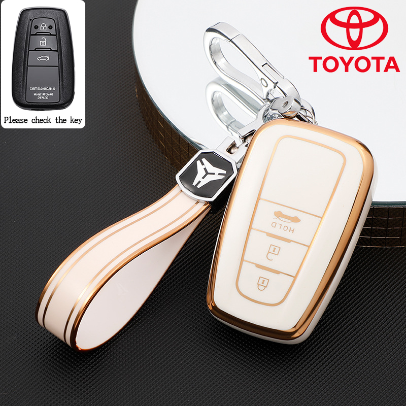 เคสกุญแจรถโตโยต้าสําหรับ Toyota corolla altis/corolla cross/camry/C-HR/pris/prado รีโมทคอนโทรลเปลือกกุญแจ