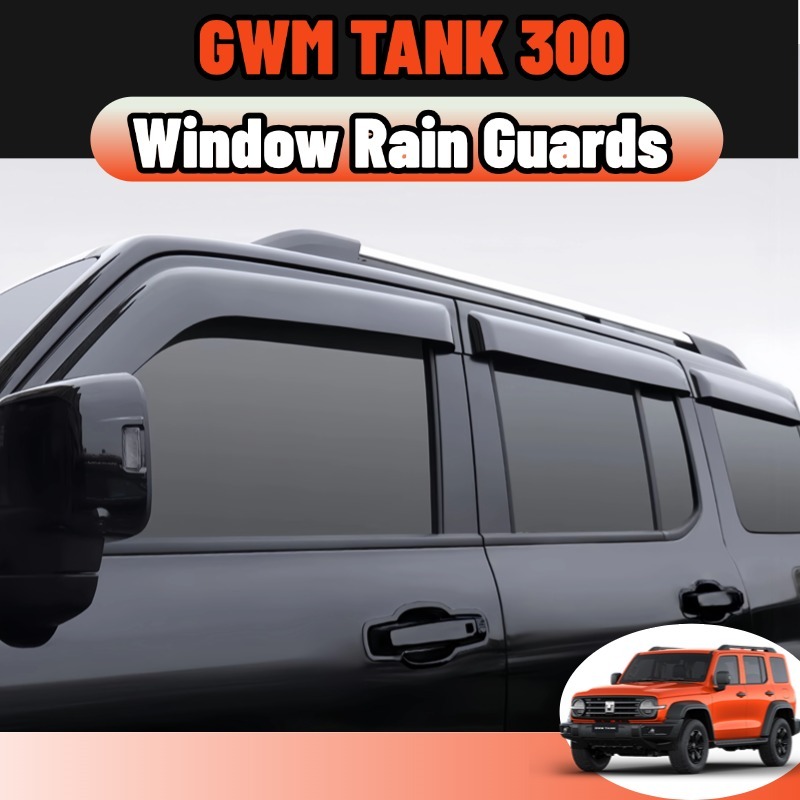Gwm tank 300 2022-2026 กันสาด แบบมีคิ้ว รุ่นหนาพิเศษ กันสาด คิ้วกันสาด คิ้วกันฝน กันสาดกระจก คิ้วกันสาดประตู ชุดแต่ง ของแต่ง ของแต่งรถยนต