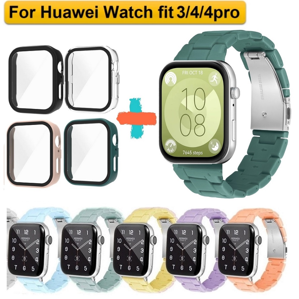 Candy Color เคส Huawei watch Fit 5 Case + สาย Huawei Watch Fit 5 pro Strap Plastic สาย huawei watch fit 4 Strap Huawei Watch Fit 4 Pro สาย Huawei Fit 5 สาย Huawei Watch Fit 3 Strap สาย Huawei Watch fit 4 เคส huawei Fit 4 Pro / Huawei Fit 3 สาย