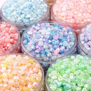 8x5 มม.ประมาณ 100 ชิ้น Camellia ลูกปัด Lily ดอกไม้ลูกปัด ABS peary-lustre DIY Garland สร้อยข้อมืออุปกรณ์เสริม