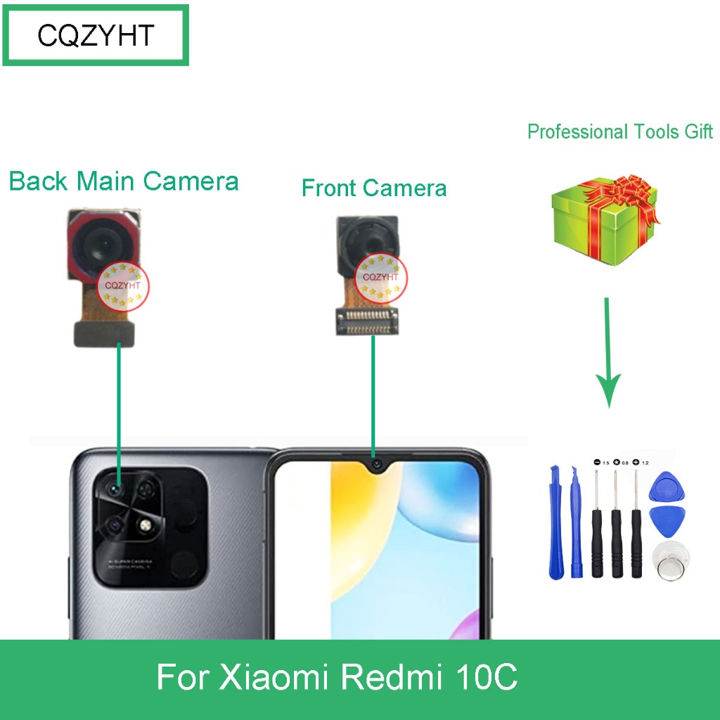 กล้องหลังสําหรับ Xiaomi Redmi 10C และชิ้นส่วนเปลี่ยนกล้องด้านหน้า