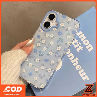 กรณีสําหรับVIVO V70 FE V60LITE V50 V40LITE Y05 Y31 Y21D Y04 Y29 Y39 Y03 Y19S Y28 Y17S V30 V29E Y17 Y15 Y11 Y20 Y21T Y21T Y33S Y21Tกรณีดอกไม้สีฟ้าเคสโทรศัพท์TPUกรณี