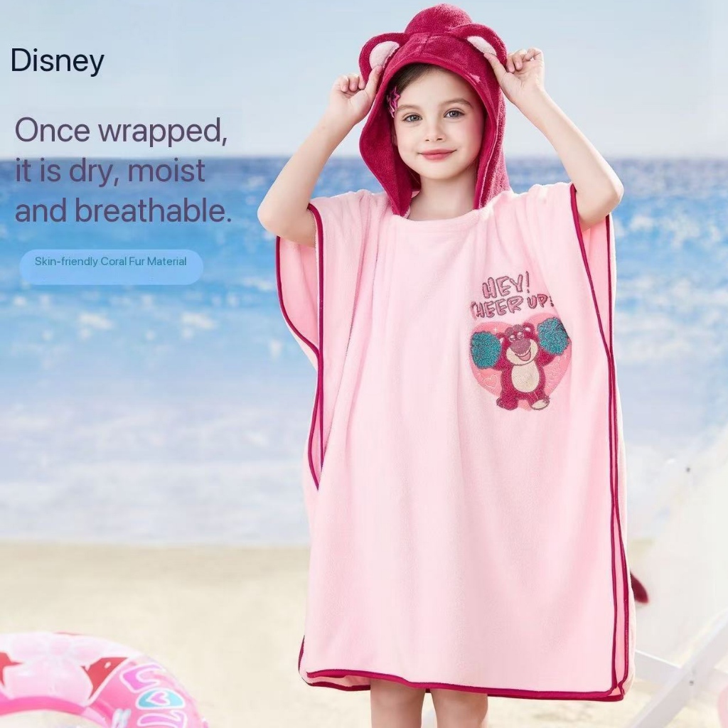 Disney เสื้อคลุมอาบน้ําเด็ก ลายดิสนีย์ สําหรับเด็กผู้หญิง/เด็กผู้ชาย ซับน้ําดี แห้งเร็ว รุ่นใหม่ 2025 ราคาถูก Shopee Lazada