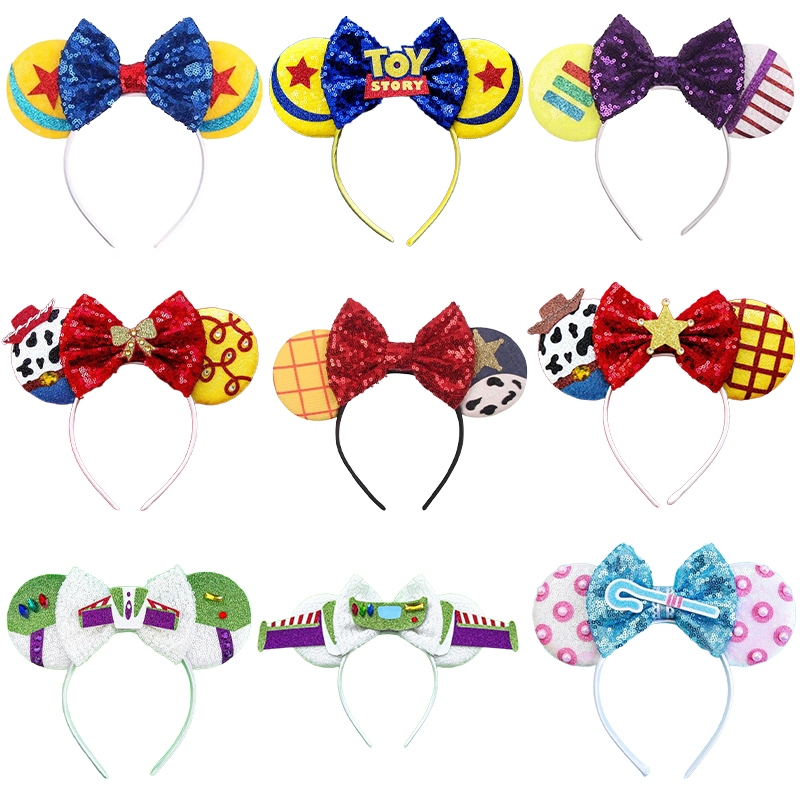 Toy Story ที่คาดผมมิกกี้ Buzz Lightyear Woody Headdress เด็กสวนสนุกตกแต่ง Hairband