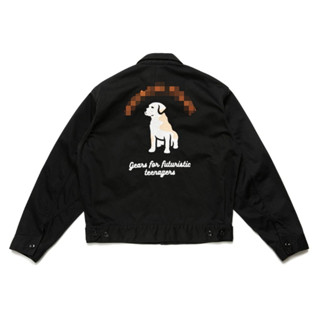 ลูกสุนัขปักปกแจ็คเก็ตคาร์โก้ฉันซิปแจ็คเก็ตผู้ชายผู้หญิงคู่