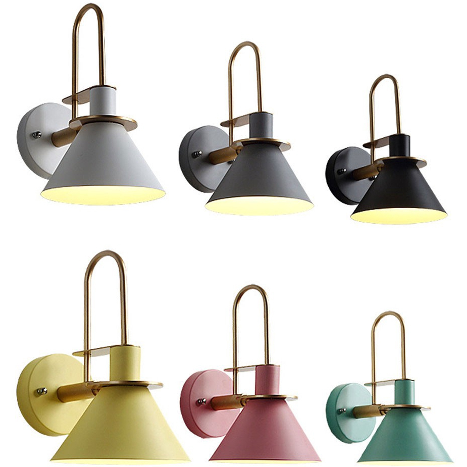 Creative Nordic โคมไฟติดผนัง Macaron horn morden โคมไฟติดผนังในร่มห้องนอนข้างเตียง sconce โคมไฟ
