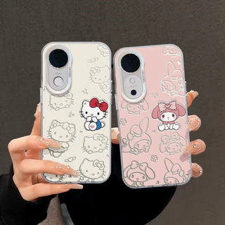 เคส Vivo V60 V50 V40 V50 Lite V30 Y200 Y19S V29 V29E 5G เคส Vivo V40 V30 Pro เคสน่ารักแมวการ์ตูนสุนัขกันกระแทกพร้อมแผ่นรองหลังซิลิโคนนุ่มขอบโทรศัพท์สําหรับนักเรียนหญิง