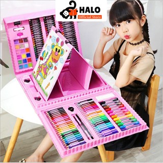 ชุดปากกาสีน้ำ 208 ชิ้น เครื่องมือวาดภาพสำหรับเด็ก กล่องวาดภา…