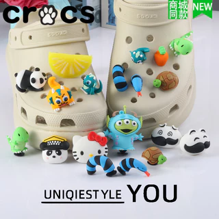 รองเท้าหลุมดอกไม้ charms พื้นผิวระดับไฮเอนด์สามมิติงูแพนด้าไดโนเสาร์ซีรีส์เครื่องประดับที่ถอดออกได้รองเท้าอุปกรณ์เสริม DIY