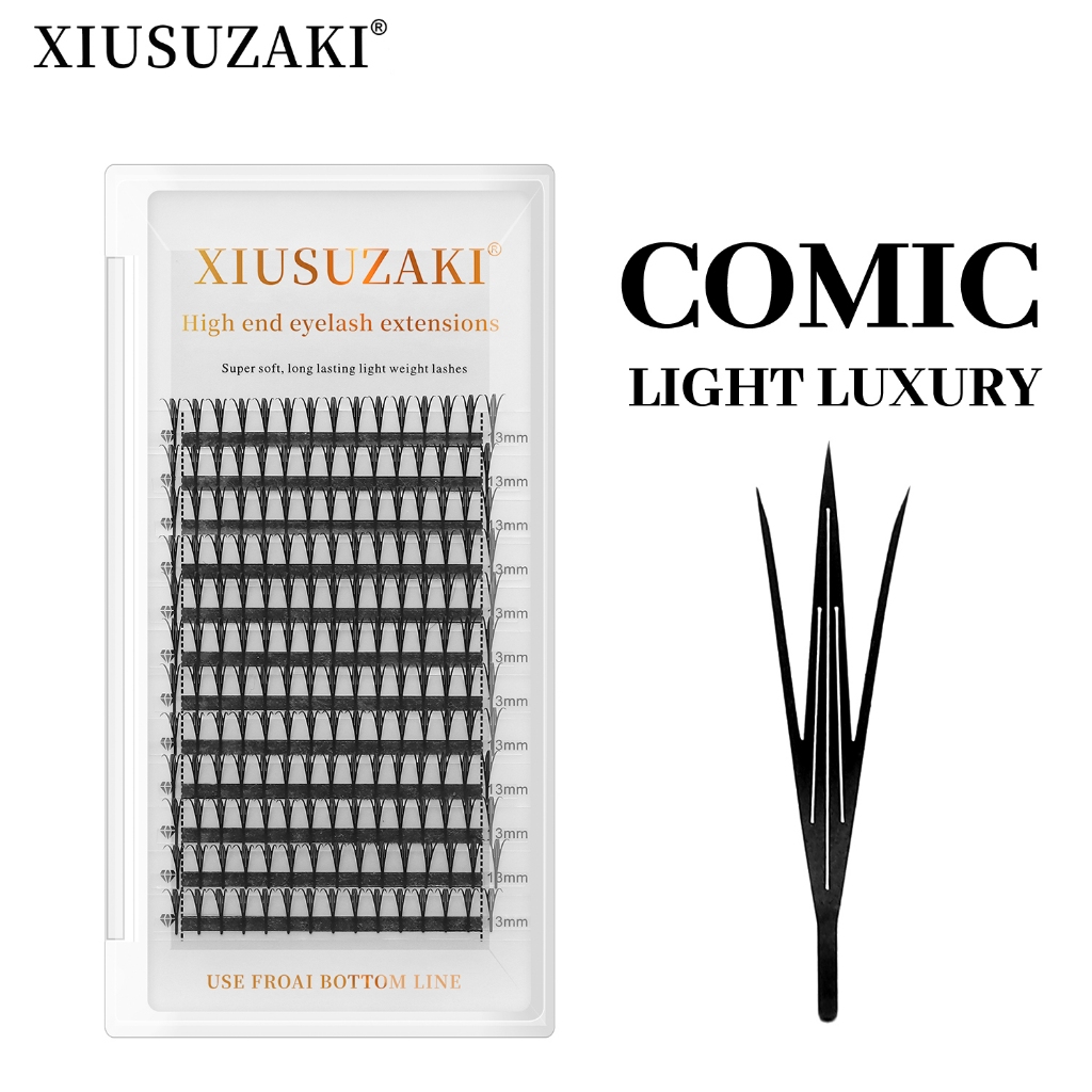 XIUSUZAKI หรูหราการ์ตูนขนตาสไตล์ใหม่ False Lashes ปลอม Mink วัสดุ Soft Eyelash Extension