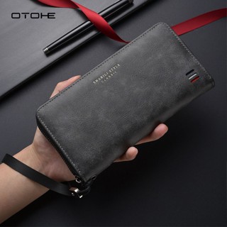 OTOHE กระเป๋าสตางค์ผู้ชายยาว PU นุ่มกระเป๋าสตางค์ยาวกระเป๋าส…