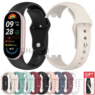 สายรัดซิลิโคนอุปกรณ์เสริมสายรัดข้อมือแบบสปอร์ตสําหรับ Xiaomi Smart Band 10 9 8 / Band 10 Ceramic Edition