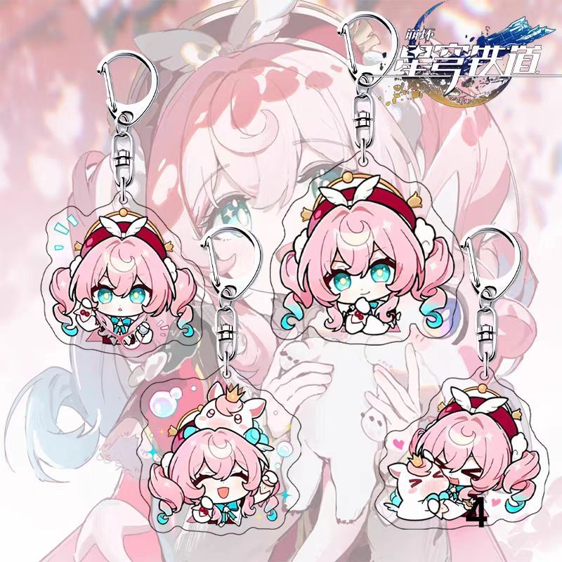 Honkai Star Rail Hyacine น่ารักอะคริลิคจี้พวงกุญแจกระเป๋าตกแต่งของเล่น Keyrings Collection