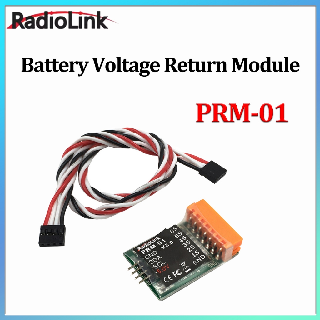 Radiolink PRM-01 เครื่องบินแบตเตอรี่แรงดันไฟฟ้าโมดูล Telemetry จอแสดงผล AT9S AT9S Pro AT10II ทํางาน 