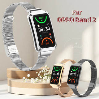 OPPO Band 2 1 สายโลหะ | สร้อยข้อมือเปลี่ยนสแตนเลส | สายรัดข้อมือกีฬากันน้ําสําหรับ OPPO Band
