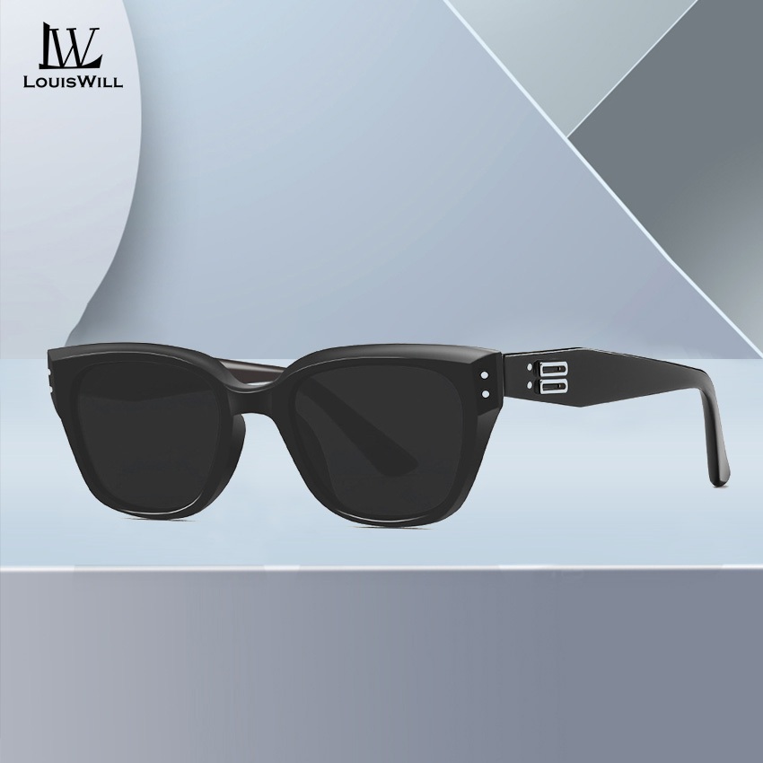 Louiswill ผู้ชายผู้หญิงแว่นตากันแดด Unisex Retro Cats Eye แว่นตากันแดดสแควร์กรอบแฟชั่นฤดูร้อนแว่นตากันแดด UV400 ป้องกันแว่นตากันแดดโพลาไรซ์แว่นตาป้องกันแสงแดด