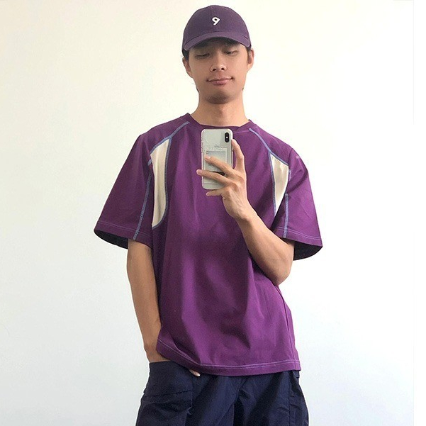 TIANLESIWEI เกาหลีสไตล์เรียบง่ายรอบคอ Contrast สี Patchwork เสื้อยืดแขนสั้น American Retro ผู้ชายและผู้หญิงสบายๆ