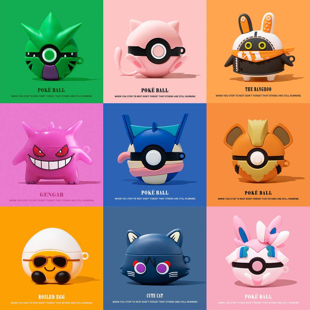 สไตล์ใหม่ Poké Ball Shape สําหรับ AirPods5 กรณีการ์ตูนหูฟังป้องกันกรณีสไตล์ใหม่สําหรับ AirPods 4ANC 3 2 1 pro1pro2
