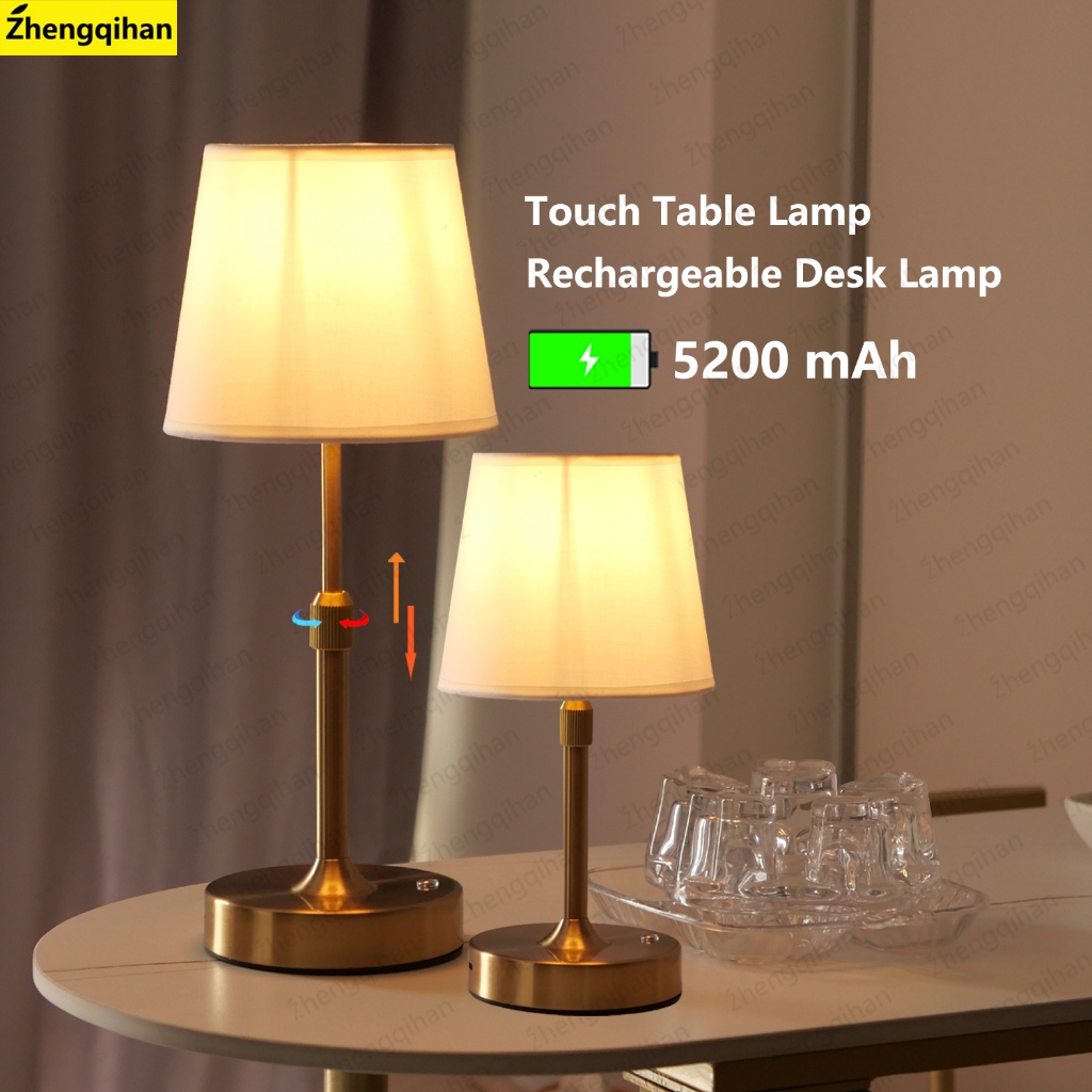 โคมไฟตั้งโต๊ะแบบชาร์จไฟได้ นํา ไร้สายสัมผัสเดสก์ท็อปไฟกลางคืนสําหรับร้านอาหารตกแต่งห้องนอน แสงสว่าง