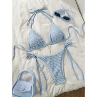 ชุดว่ายน้ําบิกินี่ใหม่ชุดว่ายน้ําสายรัดผู้หญิงพร้อมตกแต่งกุท…
