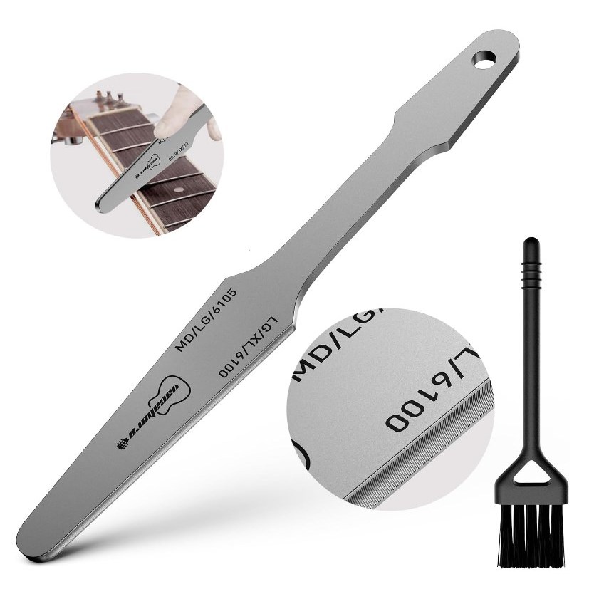 กีตาร์ Fret Crowning File Dressing แฟ้มกีตาร์ซ่อมเครื่องมือ Crowning แฟ้ม Luthier เครื่องมือสองด้าน 