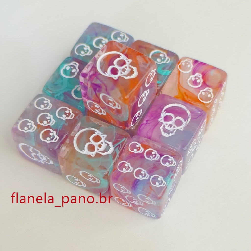 D6 Skull Dice - ลูกเต๋าเรซิน 6 ด้านสำหรับเกม RPG และเกมกระดาน