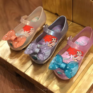 2025 รองเท้าเด็กสไตล์ใหม่ Melissa Mermaid Soft Sole ปากปลาสา…