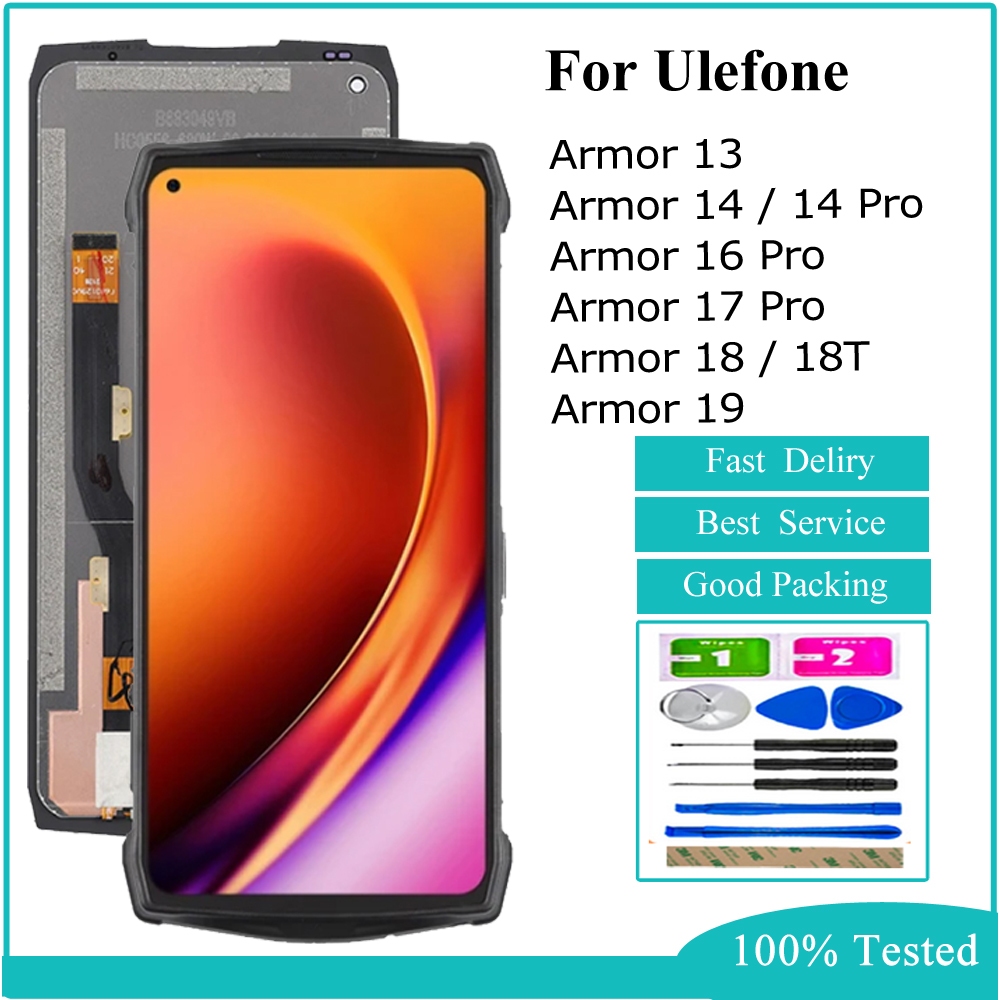 LCD สําหรับ Ulefone Armor 13 Armor 14 Pro Armor 16 Pro 17 Pro 18 18T 19 จอแสดงผล LCD Touch Screen Di