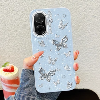 YBD INS เคสโทรศัพท์สําหรับ Redmi A5 Turbo 4 Pro Xiaomi POCO F7 5G POCO C71 เต็มหน้าจอผีเสื้อเงิน