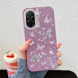 YBD INS เคสโทรศัพท์สําหรับ Redmi A5 Turbo 4 Pro Xiaomi POCO F7 5G POCO C71 เต็มหน้าจอผีเสื้อเงิน