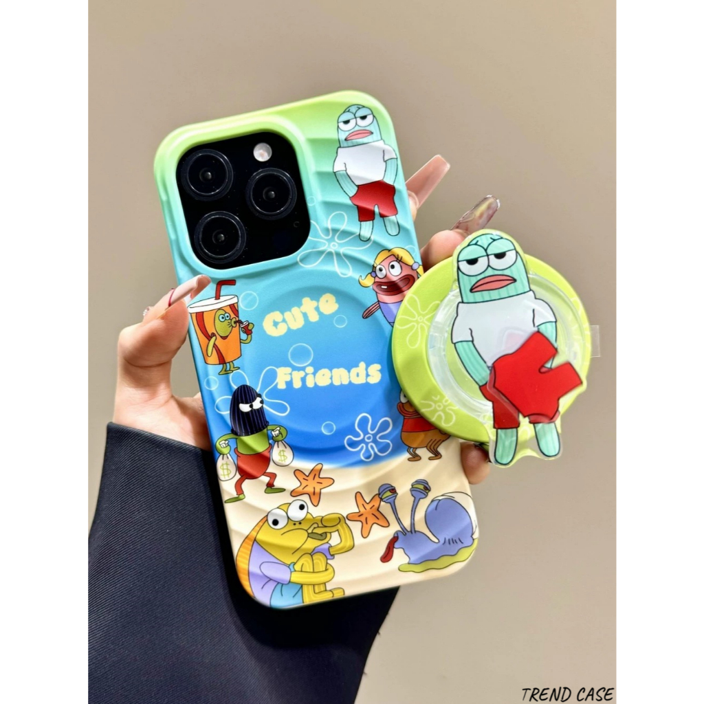 การ์ตูนตลกน่าเกลียดปลาขาตั้งแม่เหล็ก 2 ใน 1 เคสโทรศัพท์สําหรับ ไอโฟน 16 15 14 13 มือโปร สูงสุด กันกระแทกฝาครอบป้องกัน