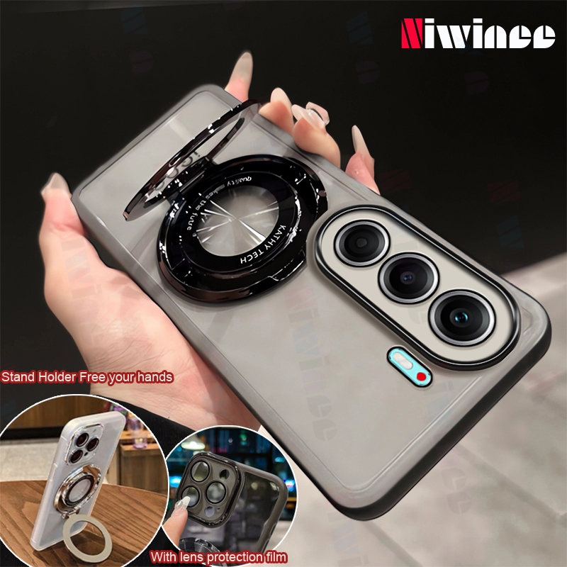พร้อมฟิล์มเลนส์เคสโทรศัพท์เข้ากันได้สําหรับ Tecno Camon 40 Pro 5G 4G Camon 40 30 30s 30 Pro 4G 5Gปลอกใสนุ่มกล้องปกป้องหรูหราชุบวงเล็บฝาครอบเชลล์ SA40