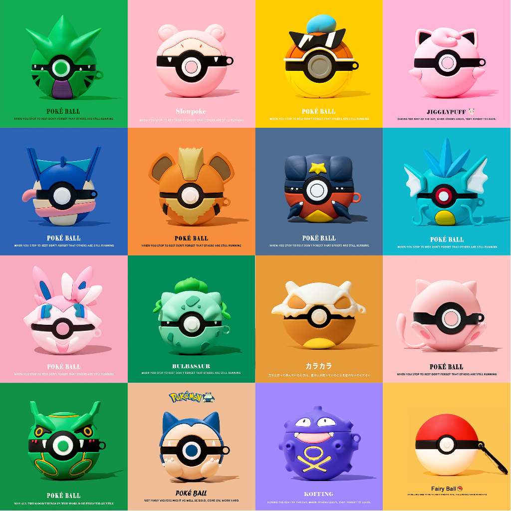 สมบูรณ์ที่สุด Pokémon Poké Ball หูฟังสําหรับ AirPods 4 กรณี Bulbasaur กรณีสไตล์ใหม่สําหรับ AirPodspro2 หูฟังป้องกันกรณีใช้งานร่วมกับ AirPodsPro กรณี AirPods2gen