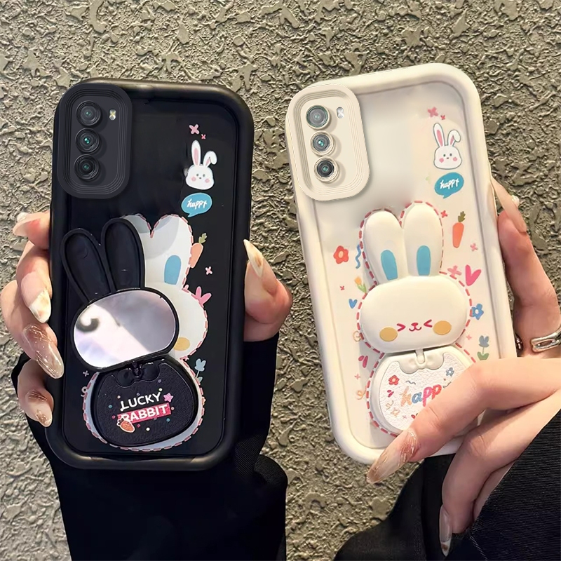 FOR เคส เคสสําหรับ xiaomi poco m3 เคสโทรศัพท์ Softcase ซิลิโคนกันกระแทก ใหม่ออกแบบกระจกความงามกระต่ายพร้อมที่วาง JTCETZJ01