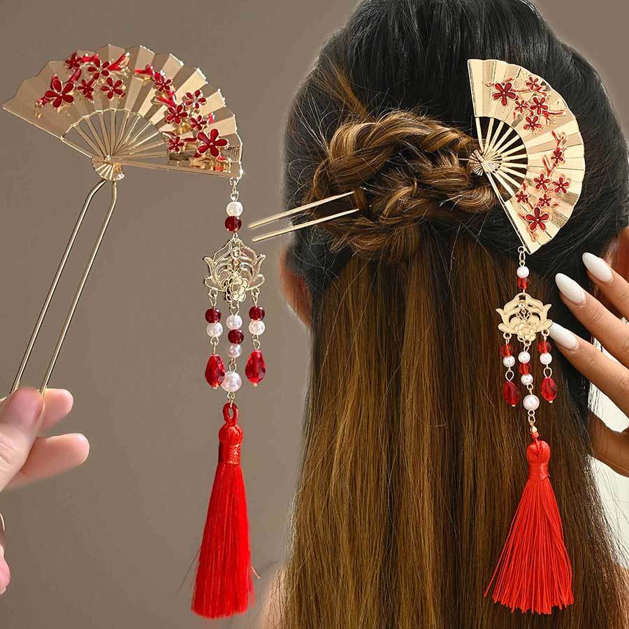 ใหม่สไตล์จีนรูปพัดลมอุปกรณ์เสริมผมโบราณขดกิ๊บhanfu CheongsamมังกรPhoenixชุดXiuhe Headdress