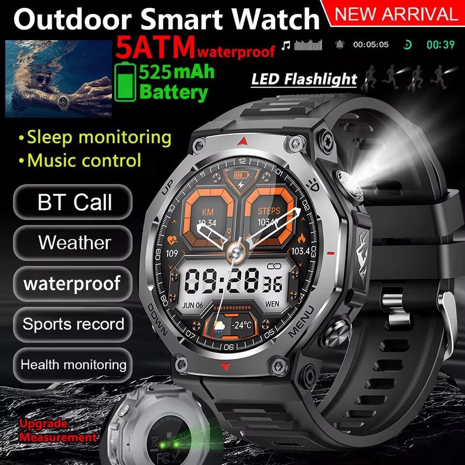 ใหม่ผู้ชาย SmartWatch Bluetooth Calling 525mAh แบตเตอรี่กันน้ํา Heart Rate ความดันโลหิตสุขภาพ SmartW
